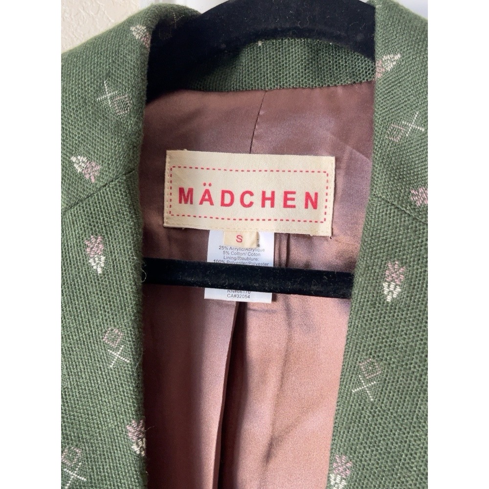 Mädchen Anthropologie Olive Green Blazer Womens S Equestrian Preppy Academia - Picture 5 of 7